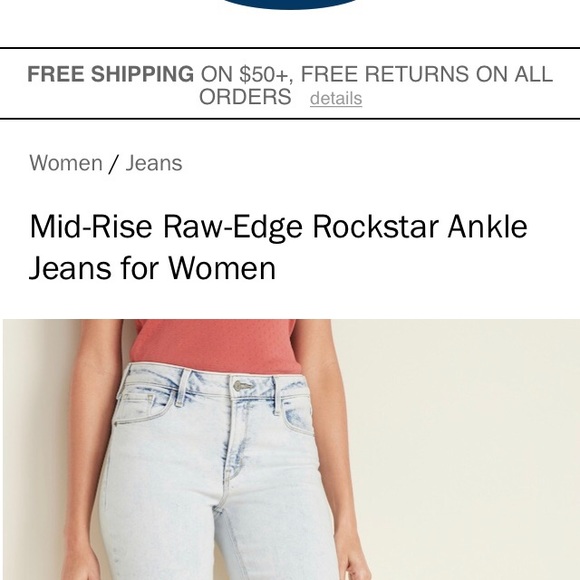 Old Navy Midrise Rawedge Rockstar Ankle 